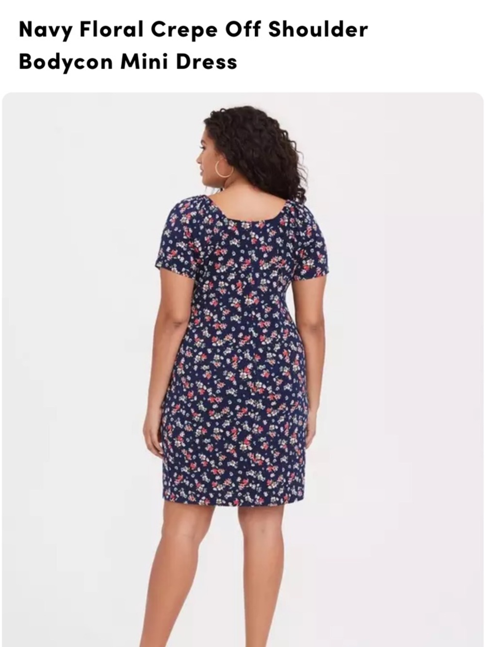 Torrid Navy Floral Mini Dress with Multicolor Blossoms - Picture 2 of 6
